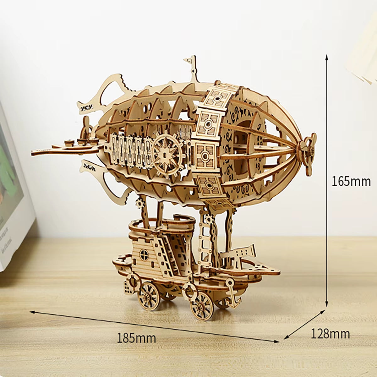 Airship 3D Car Wooden Puzzle Scale Model,Diy Model Kit, Handcraft Gift,Home Decoration,Mechanical Model Kit, Building Toy