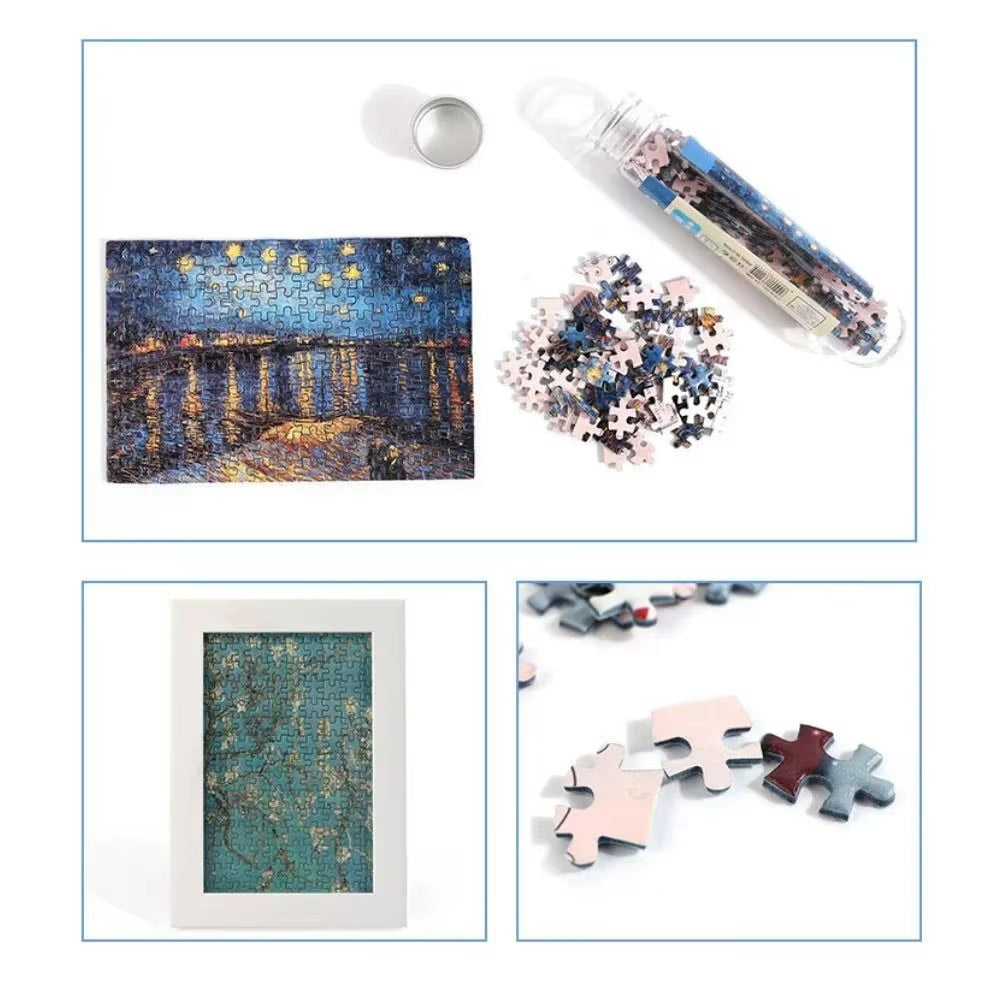 150Pcs/Set Creative Oil Painting Jigsaw Puzzles Gifts Mini Puzzle Game Test Tube Decompression Game Adult Children