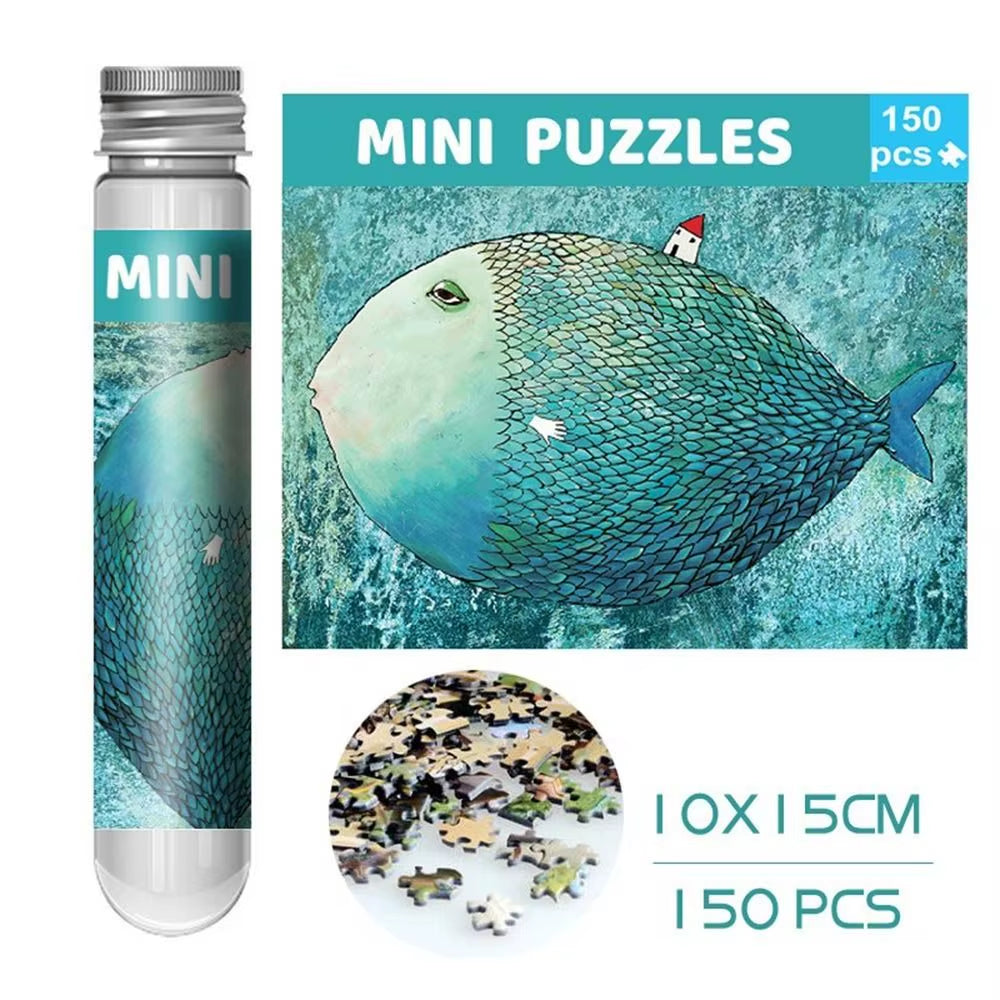 150Pcs/Set Creative Oil Painting Jigsaw Puzzles Gifts Mini Puzzle Game Test Tube Decompression Game Adult Children