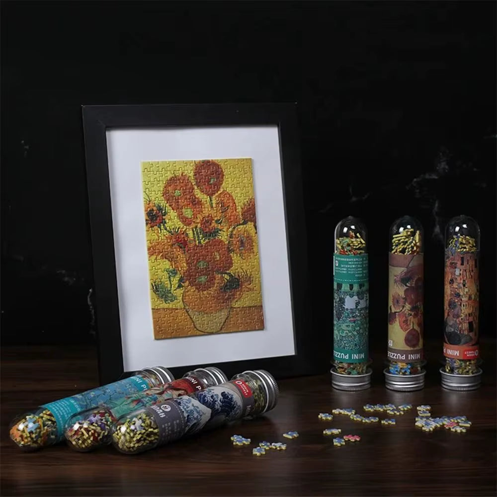 150Pcs/Set Creative Oil Painting Jigsaw Puzzles Gifts Mini Puzzle Game Test Tube Decompression Game Adult Children