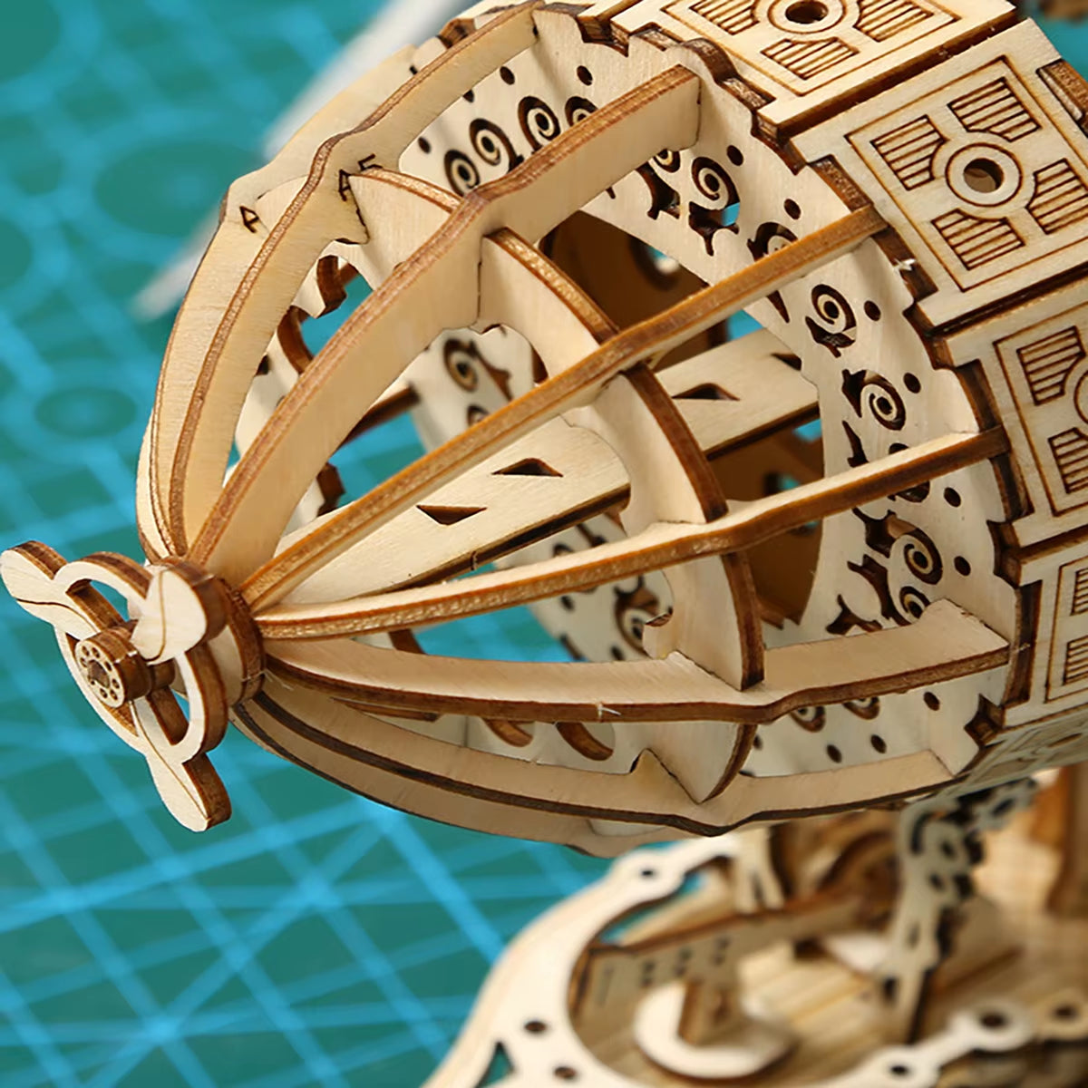 Airship 3D Car Wooden Puzzle Scale Model,Diy Model Kit, Handcraft Gift,Home Decoration,Mechanical Model Kit, Building Toy
