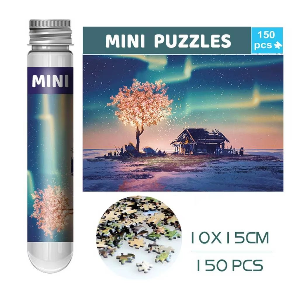 150Pcs/Set Creative Oil Painting Jigsaw Puzzles Gifts Mini Puzzle Game Test Tube Decompression Game Adult Children
