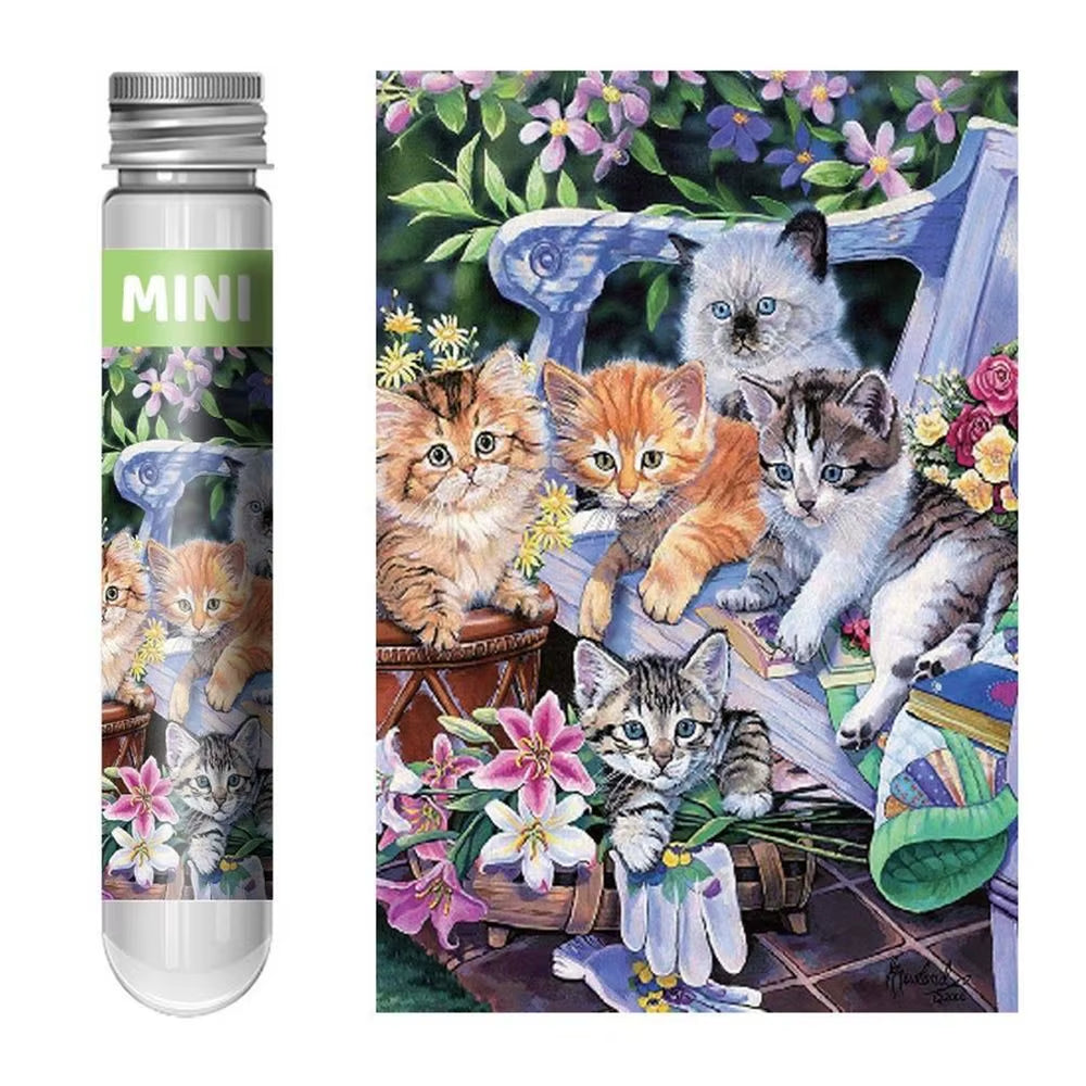 150Pcs/Set Creative Oil Painting Jigsaw Puzzles Gifts Mini Puzzle Game Test Tube Decompression Game Adult Children