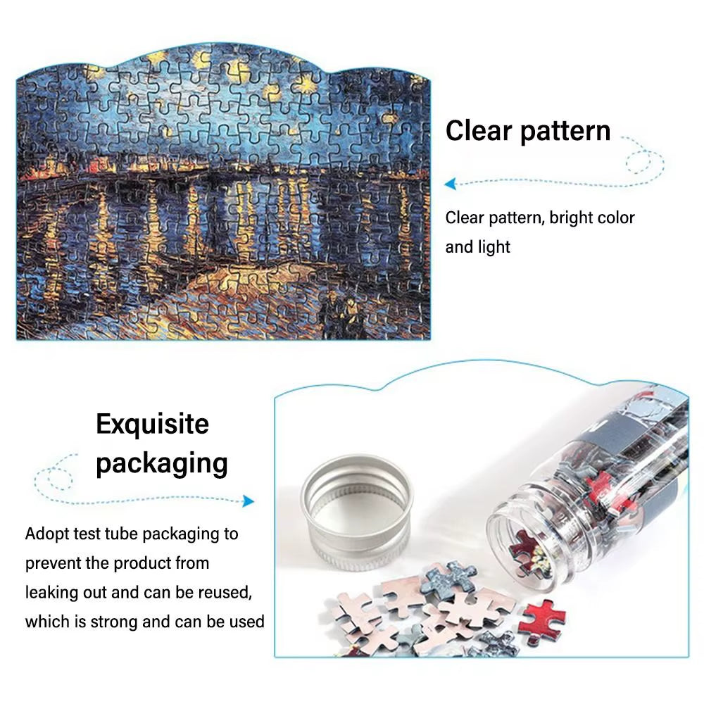 150Pcs/Set Creative Oil Painting Jigsaw Puzzles Gifts Mini Puzzle Game Test Tube Decompression Game Adult Children