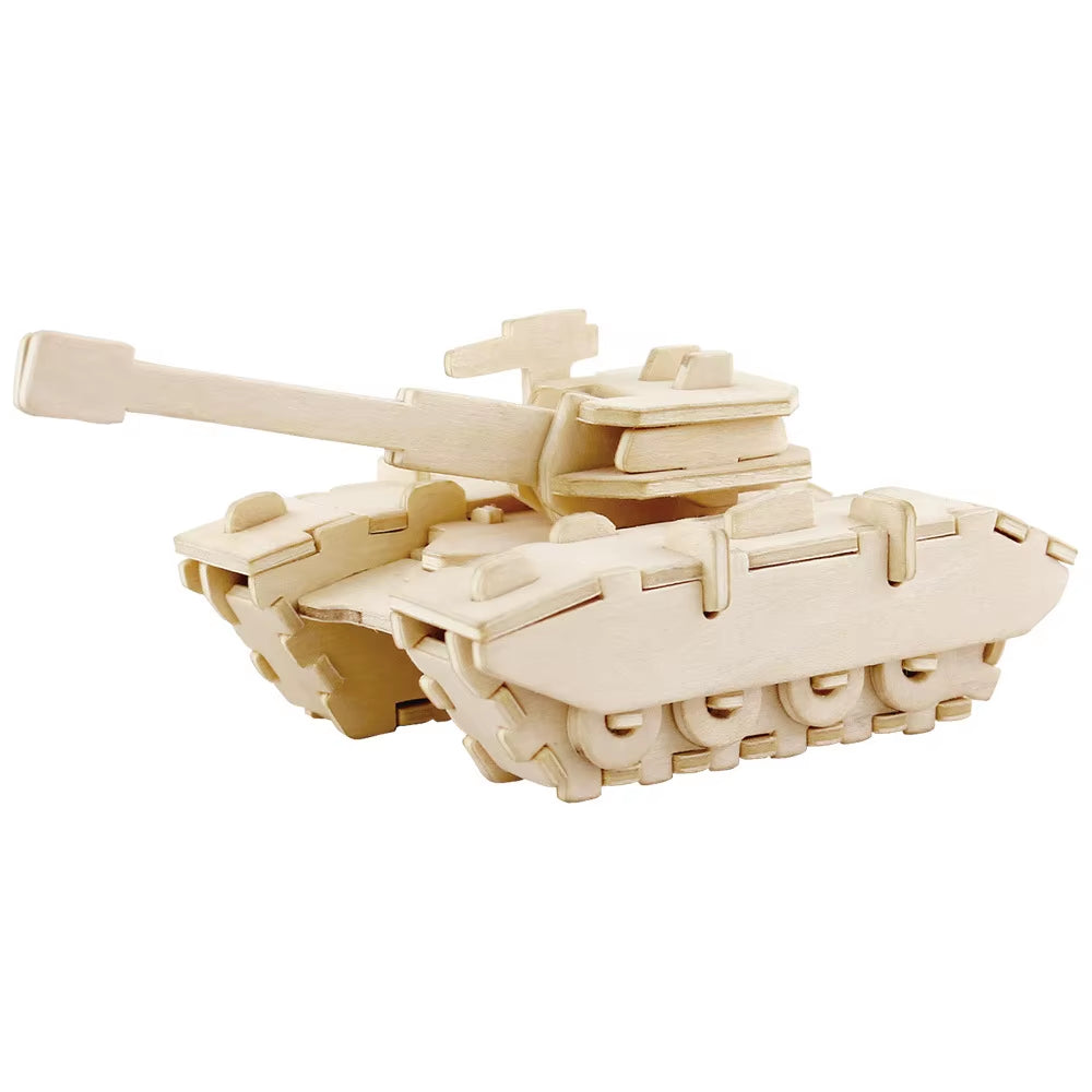 3D DIY Wood Puzzle Toy Military Series Tank Vehicle Model Set Creative Assembled Education Puzzle Toys Gifts for Children Kids