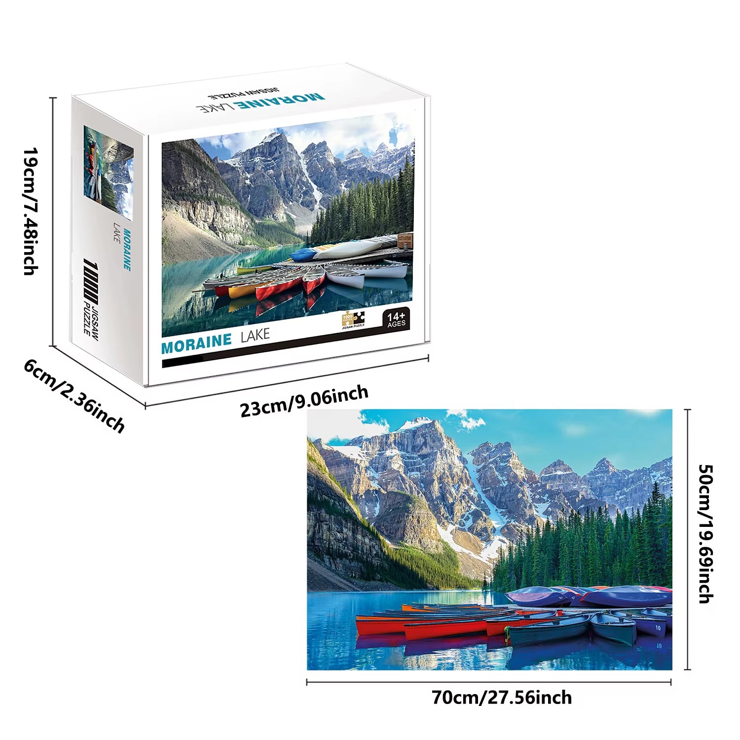 1000 Pieces Moraine Lake Jigsaw Puzzles for Adults Home Decor Games Family Fun Floor Puzzles Educational Toys for Kids