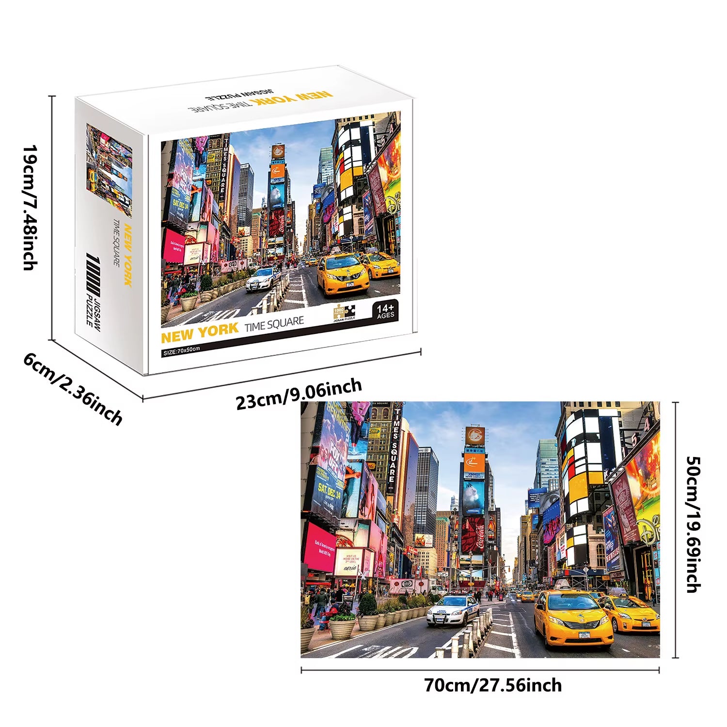 1000 Pieces New York Time Square Jigsaw Puzzles for Adults Home Decor Games Family Fun Floor Puzzles Educational Toys for Kids