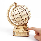 3D Globe Wooden Puzzle Toy Mechanical Assemble Building Block Earth Model Set for Teen DIY Geography World Map Toy Gift to Build