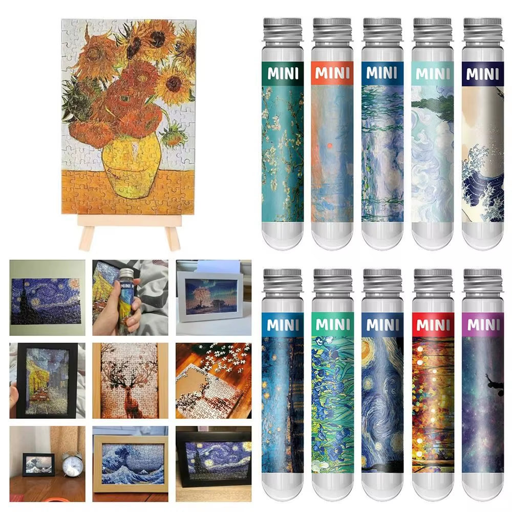 150Pcs/Set Creative Oil Painting Jigsaw Puzzles Mini Test Tube Oil Painting Jigsaw Gifts Puzzle Game Adult Children