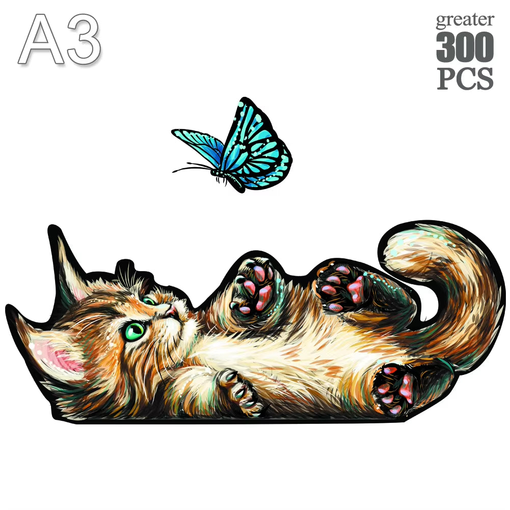 Wooden Puzzle Animals Fox Puzzle Toy Each Piece Is Cartoon Animal Wooden Jigsaw Puzzle for Adults Kids Toys