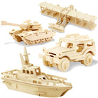 3D DIY Wood Puzzle Toy Military Series Tank Vehicle Model Set Creative Assembled Education Puzzle Toys Gifts for Children Kids