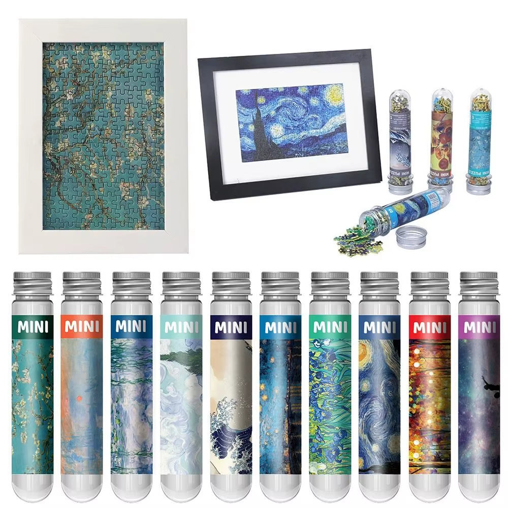 150Pcs/Set Creative Oil Painting Jigsaw Puzzles Mini Test Tube Oil Painting Jigsaw Gifts Puzzle Game Adult Children