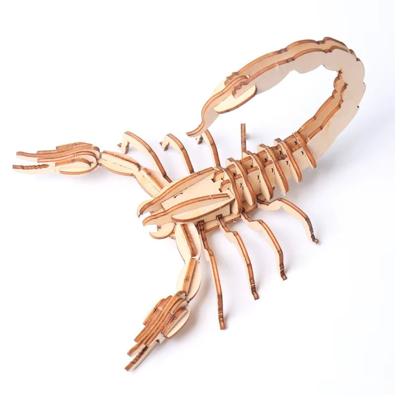 Children'S DIY Wooden Puzzle Three-Dimensional 3D Hand Assembled Insect Model Brain Game Toys for Kids Gift