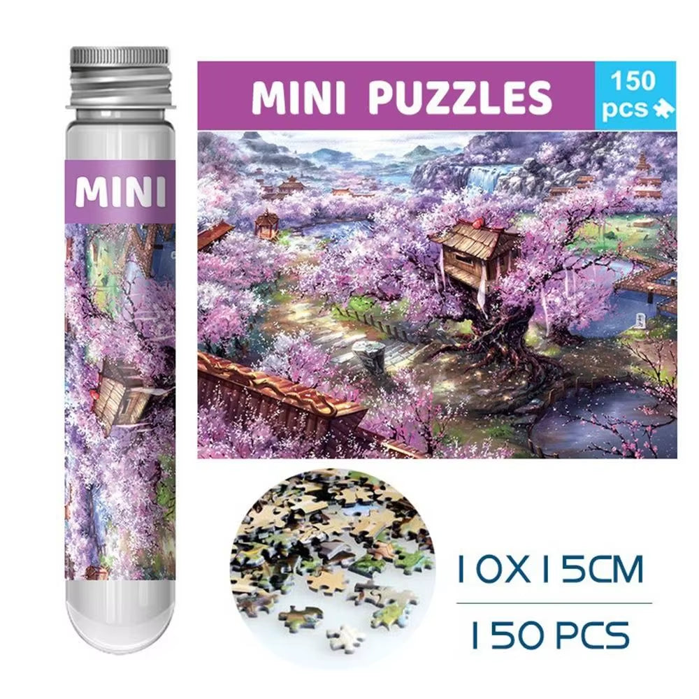 150Pcs/Set Creative Oil Painting Jigsaw Puzzles Gifts Mini Puzzle Game Test Tube Decompression Game Adult Children